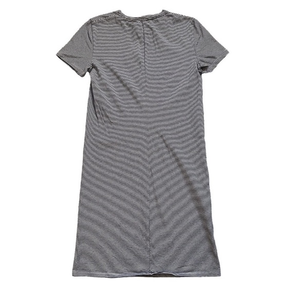 𝅺Theory Continuous T Dress Blue / White Stripe Knit Short Sleeve Mini Size P/0 - Picture 4 of 8